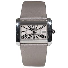 Cartier Lady's Stainless Steel Tank Divan Automatic Wristwatch
