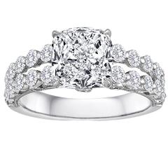GIA Certified 3.04 Carat G VVS2 Cushion Cut Diamond 18K Engagement Ring 6
