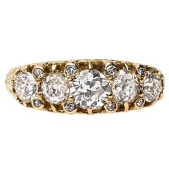 Antique Sparkling Victorian Diamond Gold Engagement Ring
