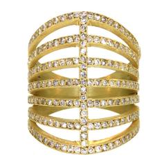 Pavé Diamond Gold Corset Ring