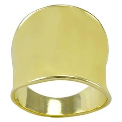 Vintage Wide Sculptured Gold Band Ring