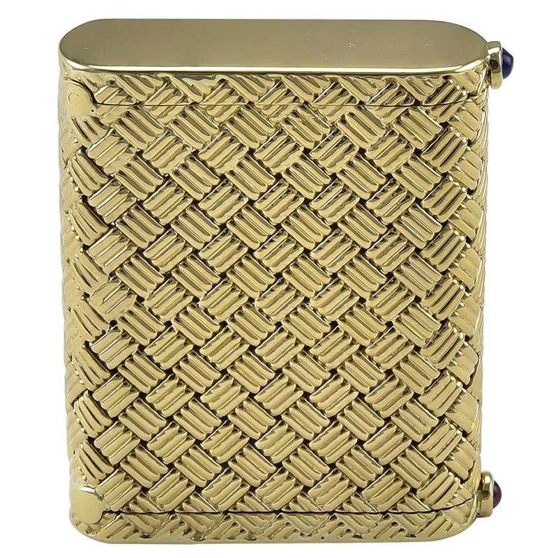 Tiffany and Co. Woven Gold Pill Box at 1stDibs