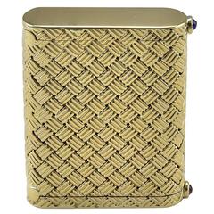 Tiffany & Co. Dual Compartment Woven Gold Pill Box 11