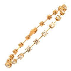 Light Yellow Diamond Gold Link Bracelet 1