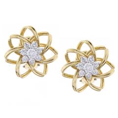 Vintage Tiffany and Co Diamond Swirl Earrings