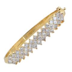 Diamond Gold Bangle Bracelet 9