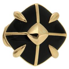 Cushion Black enamel ring 6