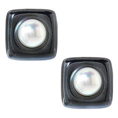 Angela Cummings Pearl Hematite Earrings 1