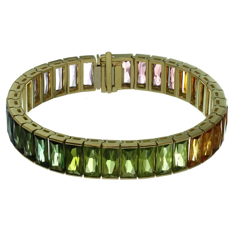 1980s H. STERN Multicolor rainbow Bracelet stern at 1stDibs h Gold | h sterns Yellow rainbow collection, bracelet, Rainbow stern bangles Gemstone gold