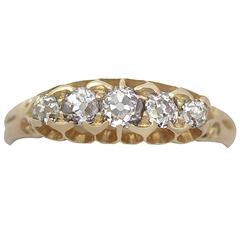 Antique Victorian 0.66 Carat Diamond and 18k Yellow Gold Five Stone Ring