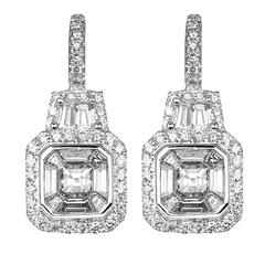 1.45 Carat Diamond Drop Earrings