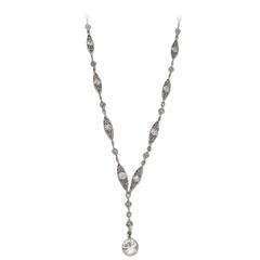 Rare Art Deco Diamond Platinum Necklace