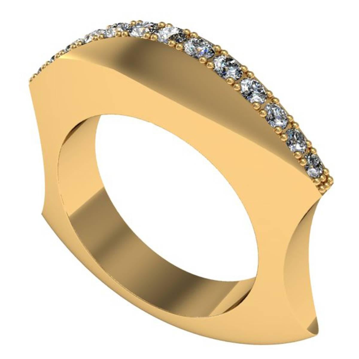 Zoe Stork and Sparkles Diamond and Gold Ring For Sale