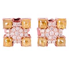 Diamond Gold Stud Earrings