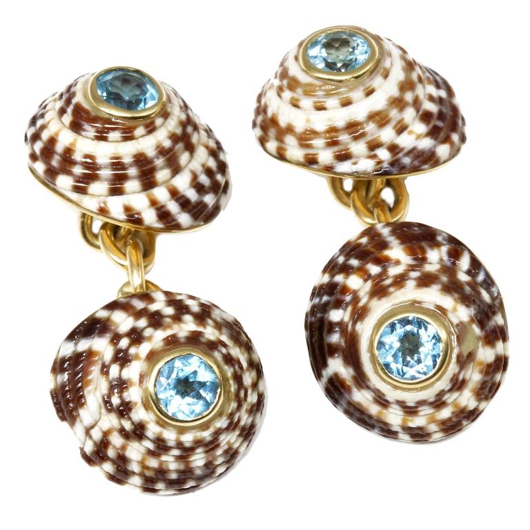 Trianon Seashell Cuflinks For Sale at 1stDibs
