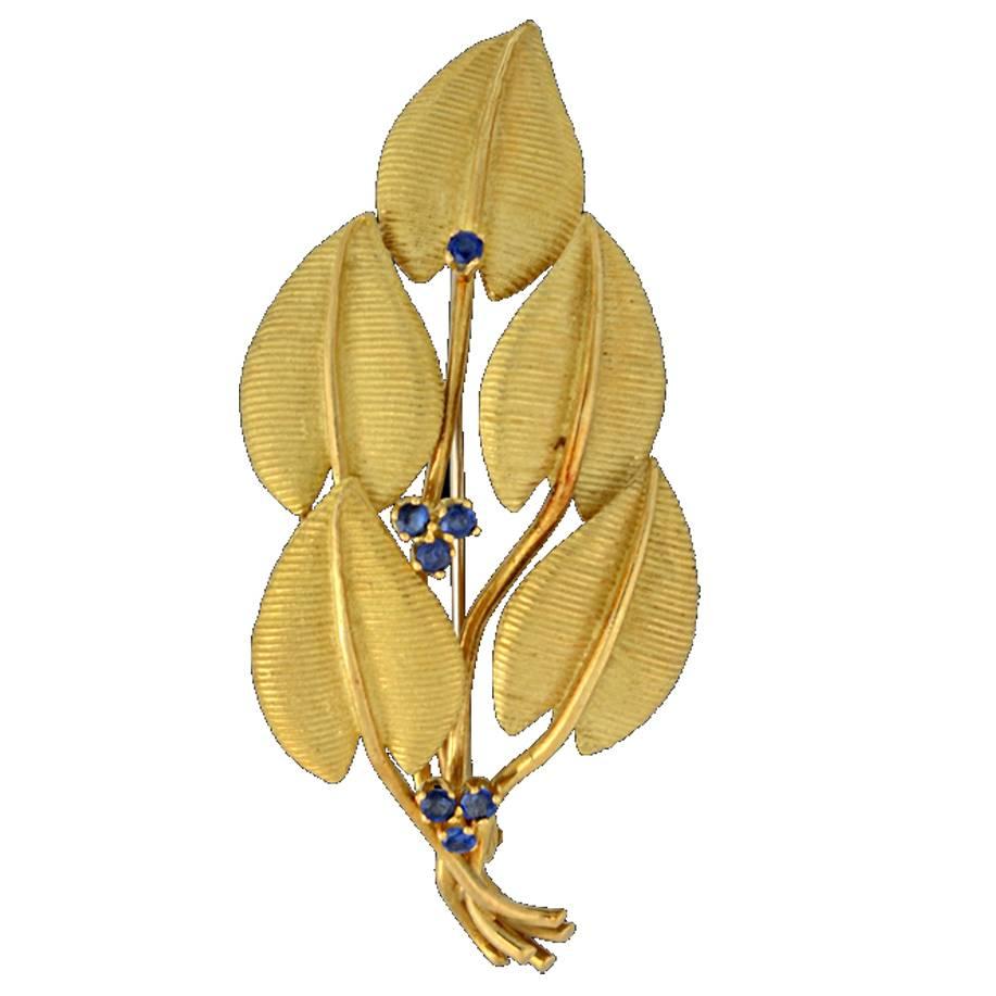 Tiffany & Co. Sapphire Gold Brooch
