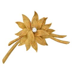 Tiffany & Co. diamond Gold Flower Pin