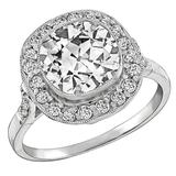 Art Deco 2.55 Carat Diamond Platinum Engagement Ring