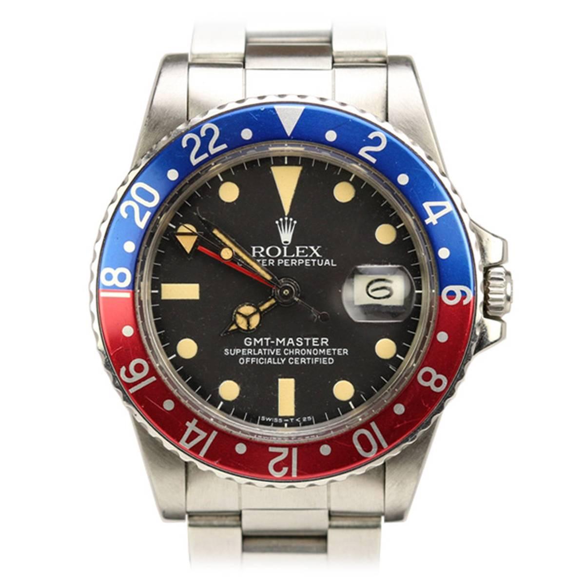 Rolex Stainless Steel GMT-Master Wristwatch Ref 16750 
