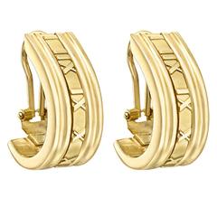 Tiffany & Co. Gold "Atlas" Half-Hoop Earrings
