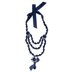 Lanvin Ribbon & Crystal Necklace 4