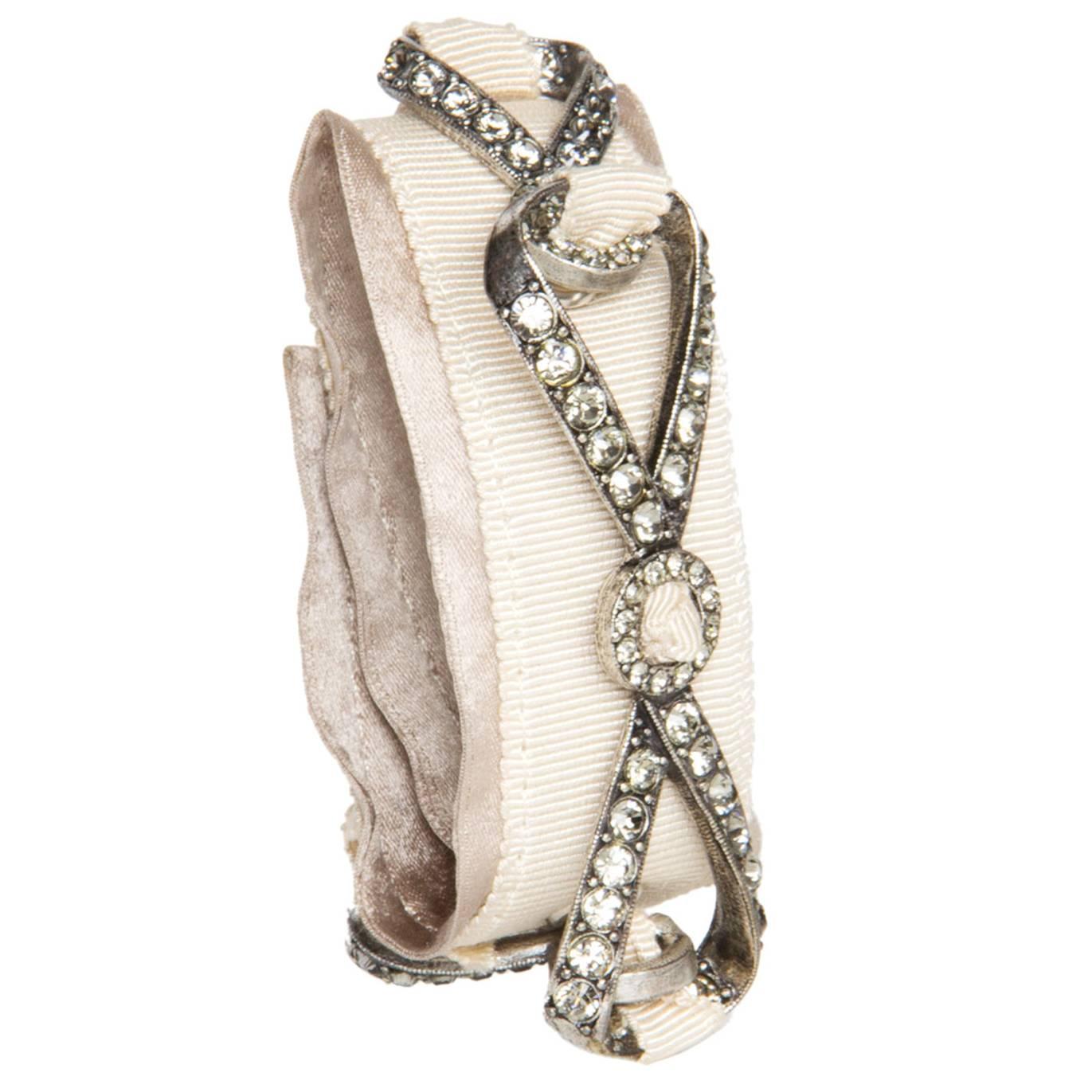 Lanvin Ribbons & Crystals Bracelet For Sale