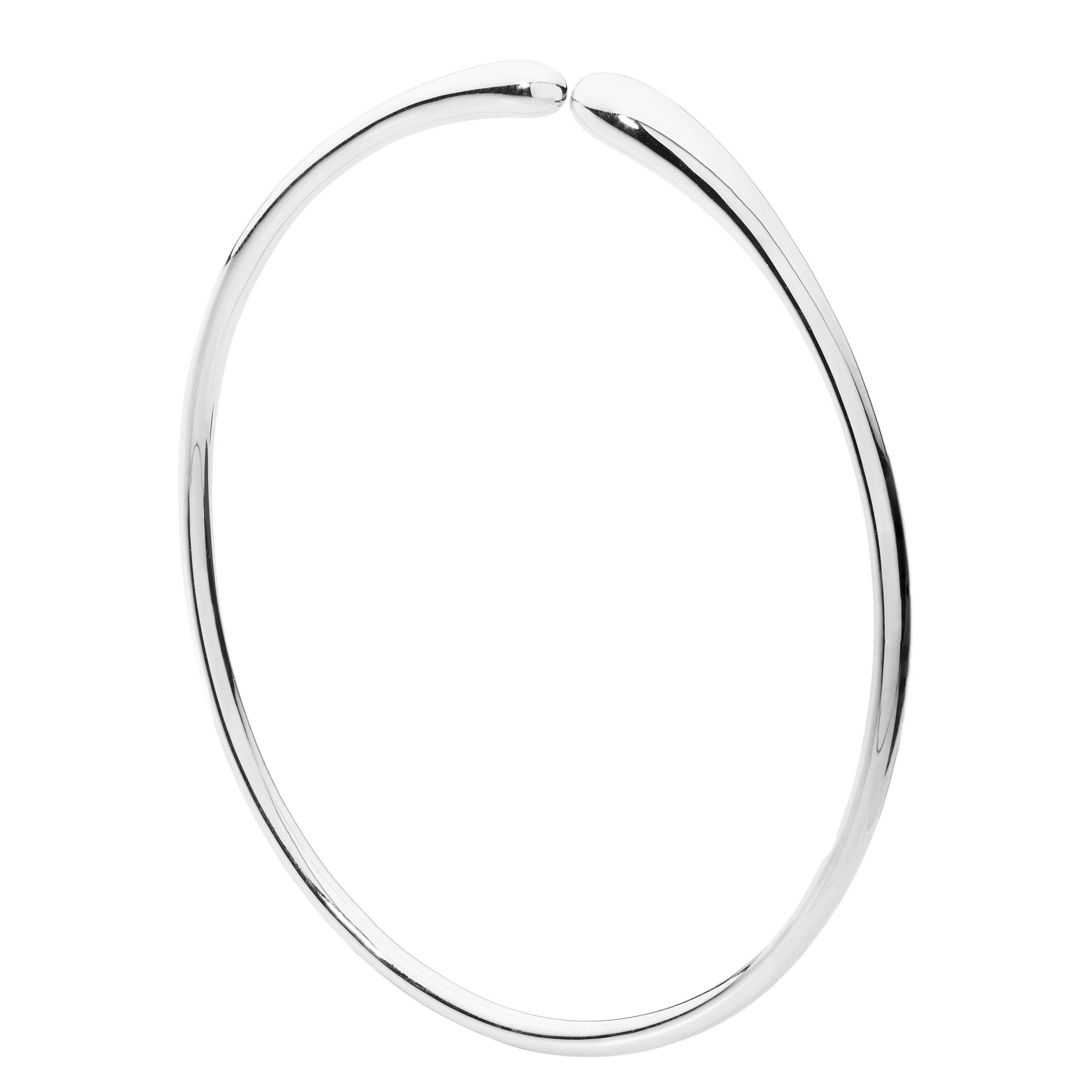 Lucy Q Open Drip Sterling Silver Bangle Bracelet For Sale