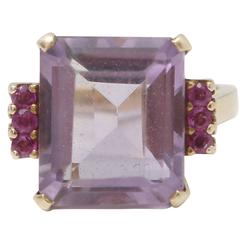 Amethyst/Ruby 14K Gold Cocktail Ring