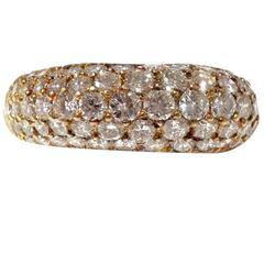 Rare Kurt Wayne 14kt Yellow Gold Diamond Cluster Dome Ring