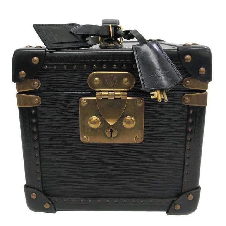 Louis Vuitton Rare Black Epi Leather Gold HW Vanity Jewelry Travel Bag Case  at 1stDibs