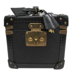Vintage Louis Vuitton Rare Black Epi Leather Gold HW Vanity Jewelry Travel Bag Case