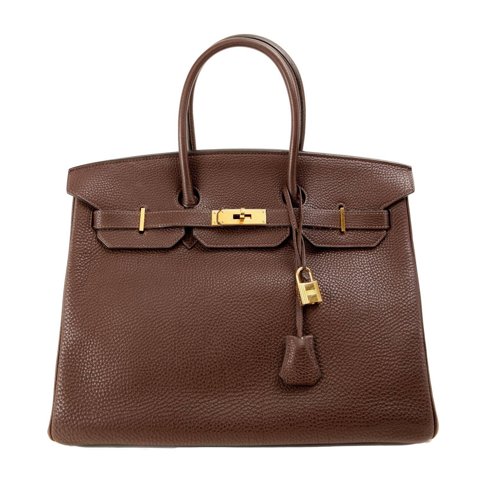 Hermès  Brown Togo Leather 35 cm Birkin Bag with GHW
