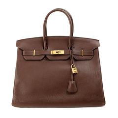 Hermès  Brown Togo Leather 35 cm Birkin Bag with GHW
