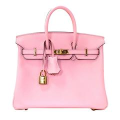Hermès Rose Sakura PINK Swift 25 cm Birkin mit GHW