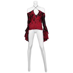 McQueen Red Floral Blouse 