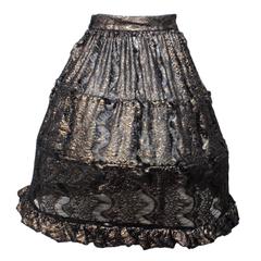 Vivienne Westwood Red Label Black and Bronze Lace Hoop Crinoline Skirt