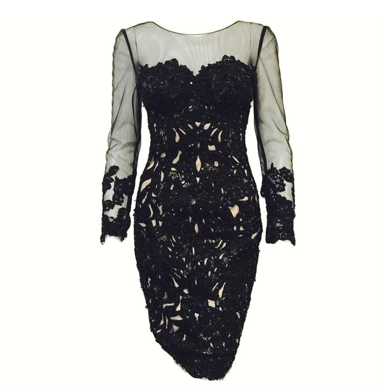 black lace and sequin dress