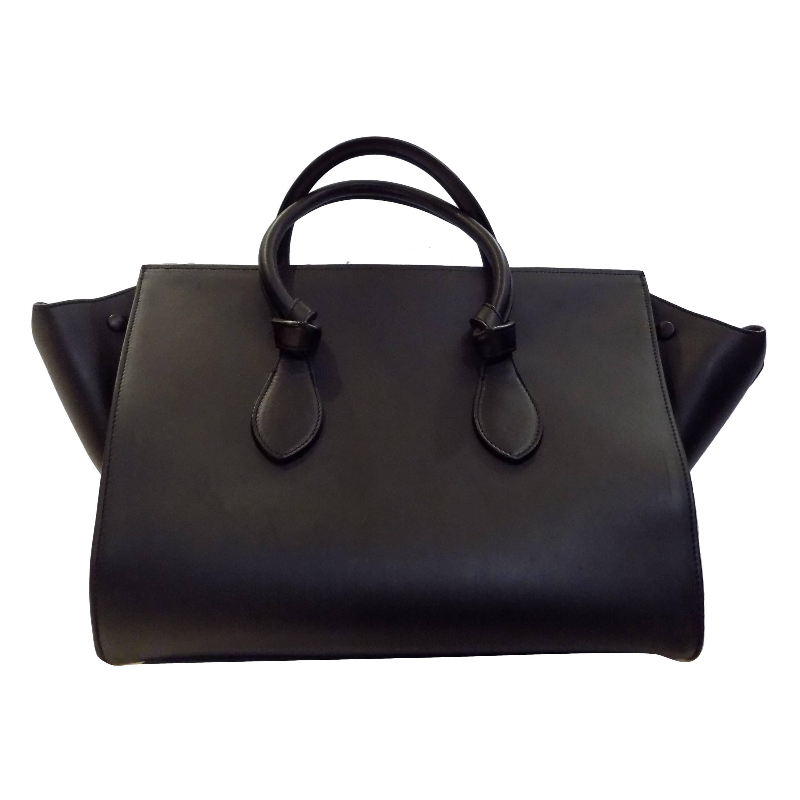 Celine Tie Black Leather Bag
