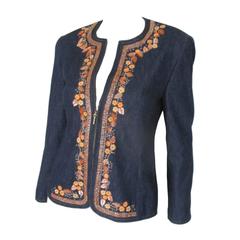 escada embroided jeans jacket 1