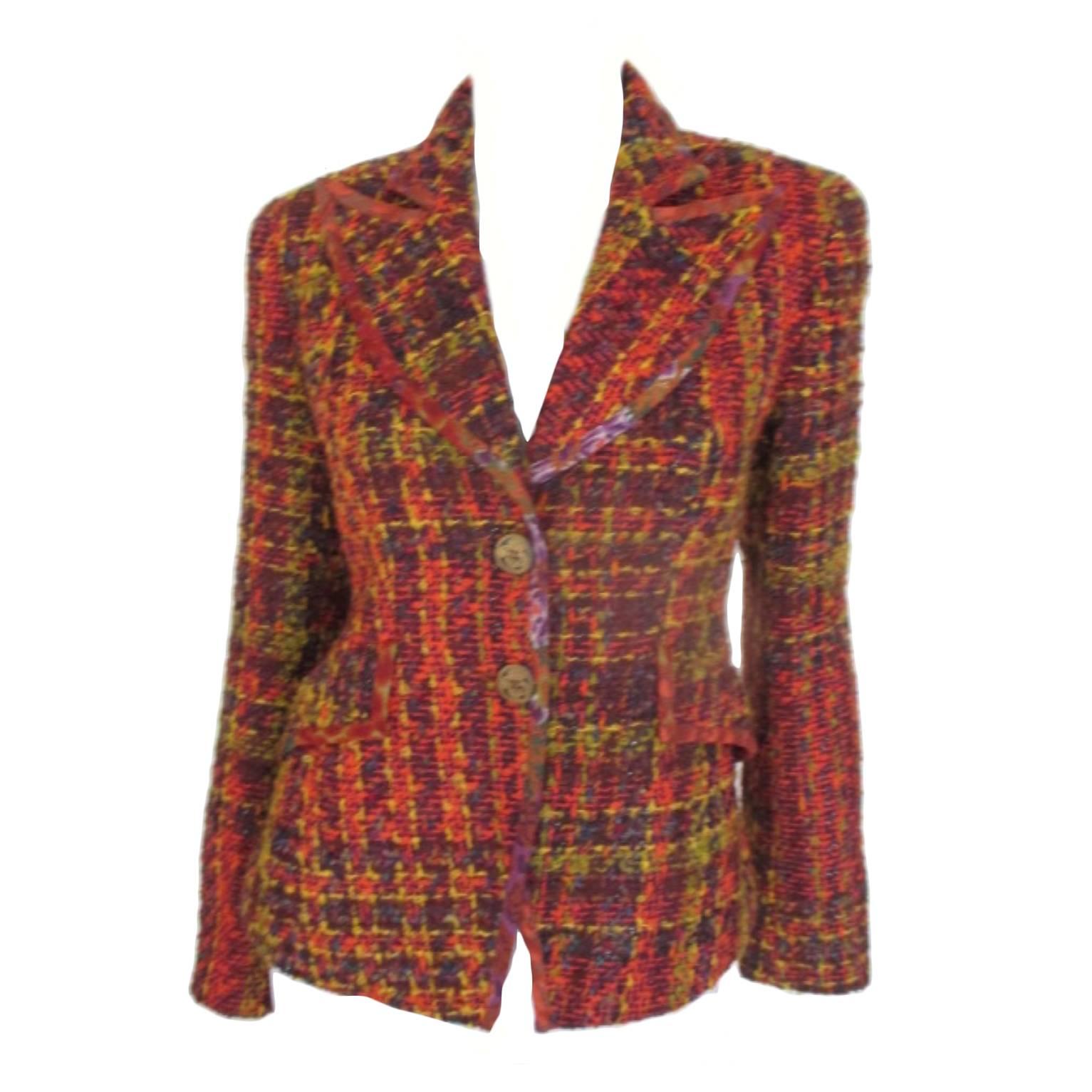 Christian Lacroix Bazaar Collection Orange Wool Jacket 