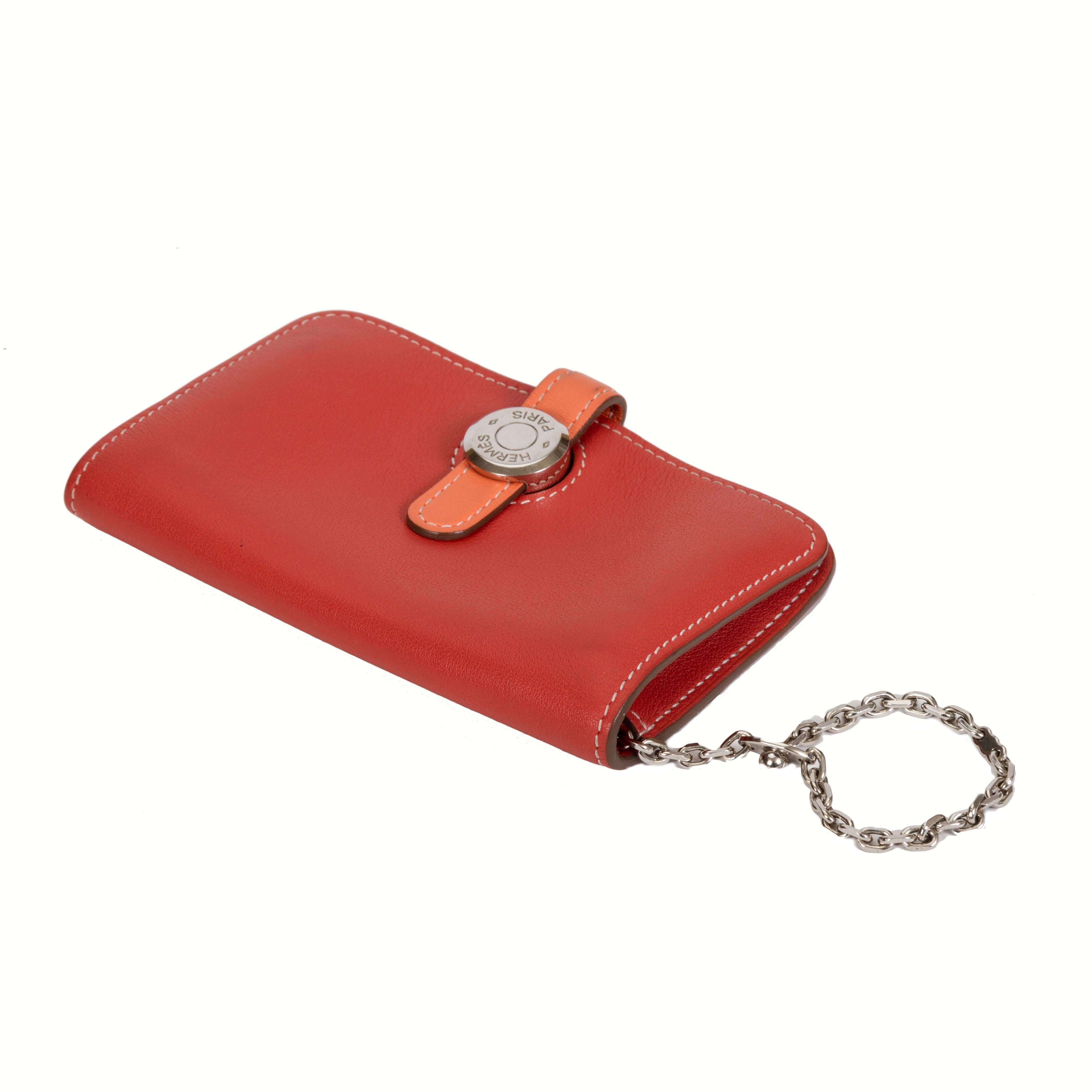Hermès Bicolor Dogon Wallet With Chain
