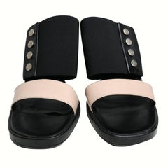 Chanel Bi Tone Strap Wedge Shoes