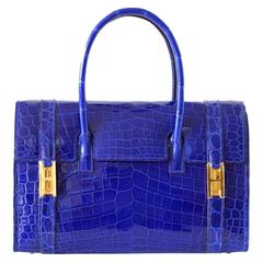 Hermes Drag 26 Bag Blue Electric Gold Hardware Uber Rare nwt