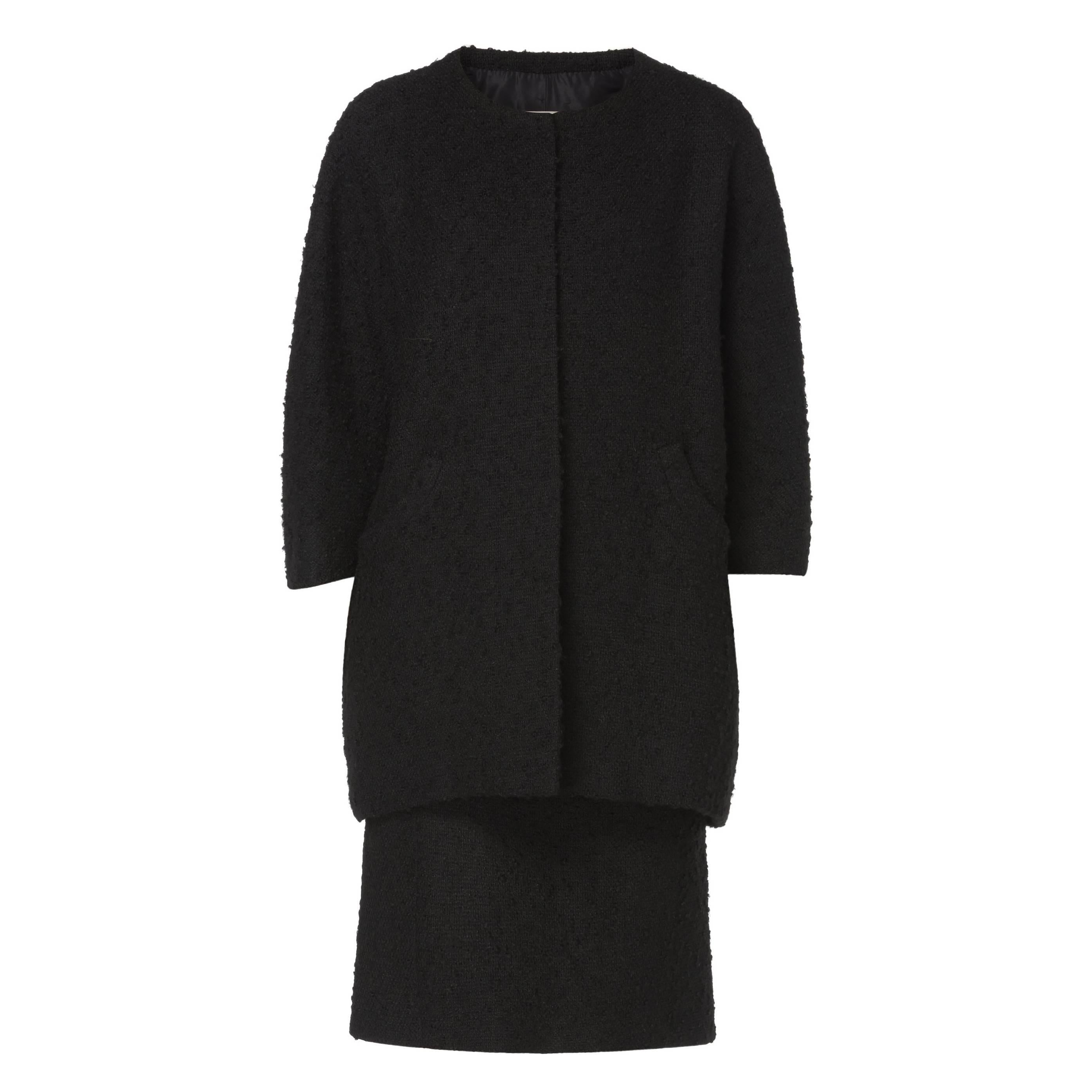 Balenciaga Haute couture black skirt suit, circa 1963