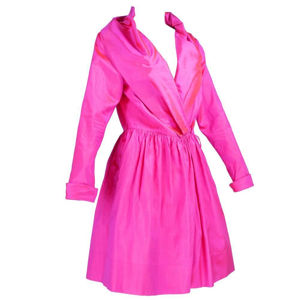 Catherine Regehr Iridescent Pink Silk Cocktail Dress