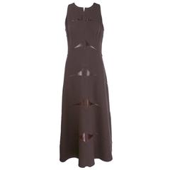 Chado Ralph Rucci  Brown Lightweight Wool Gown