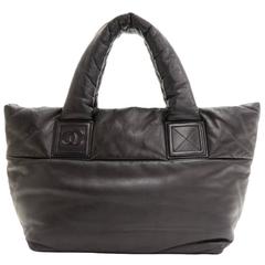 Chanel Reversible Cocoon Black Lambskin Leather Tote Hand Bag