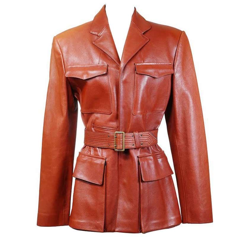 Jean Paul Gaultier Leather Military Jacket circa 1980s at 1stDibs
