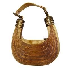 Unique Chloe Bracelet Bag Gold Bead and Satin Evening Bag + Dust Cover 2000s 4