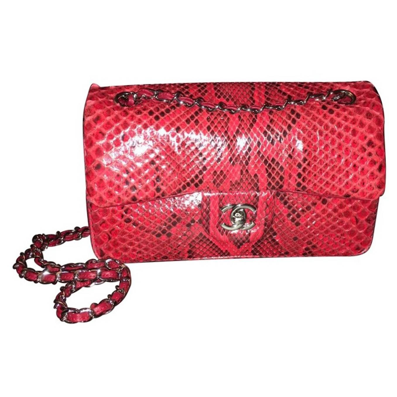 2014 Chanel 2.55 Rare Red Python Skin Limited Edition